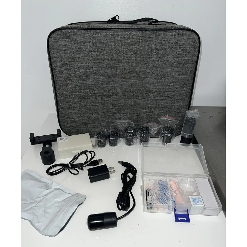 (b34/64)Adult Trinocular Microscope Wf10X and Wf25X Eyepieces 40X-5000X Mag